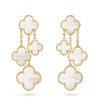 ⭐Miroze CLOVER EARRINGS WHITE MOP 4 MOTIFS GOLD