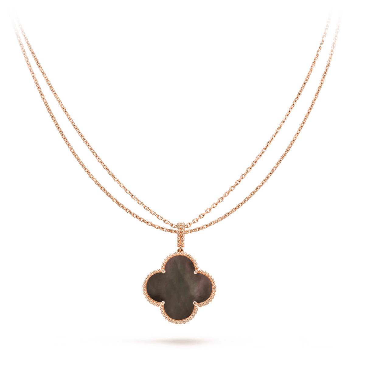 ⭐Miroze CLOVER 25MM GOLD DARK MOP BIG CLOVER NECKLACE