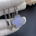 ⭐Miroze CLOVER SILVER CHALCEDONY BIG CLOVER NECKLACE