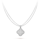 ⭐Miroze CLOVER 25MM SILVER FULL DIAMOND BIG CLOVER NECKLACE