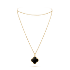⭐Miroze CLOVER 25MM GOLD ONYX BIG CLOVER NECKLACE