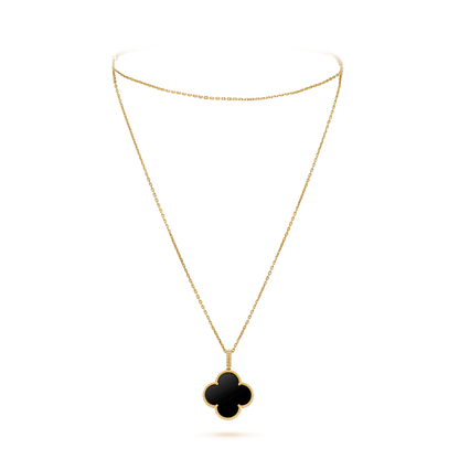[⭐Miroze]CLOVER 25MM GOLD ONYX BIG CLOVER NECKLACE