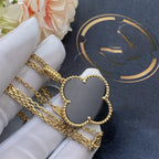 ⭐Miroze CLOVER 25MM GOLD ONYX BIG CLOVER NECKLACE