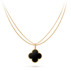 ⭐Miroze CLOVER 25MM GOLD ONYX BIG CLOVER NECKLACE