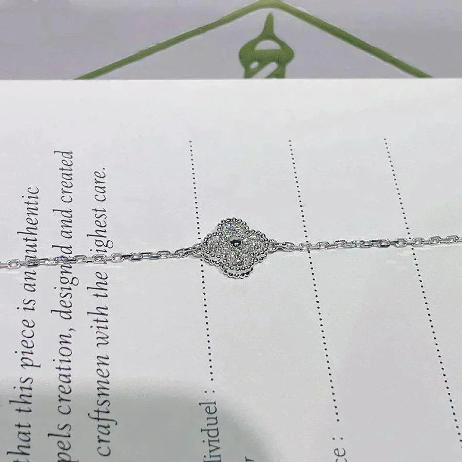 ⭐Miroze CLOVER  SINGLE FLOWER BRACELET SILVER