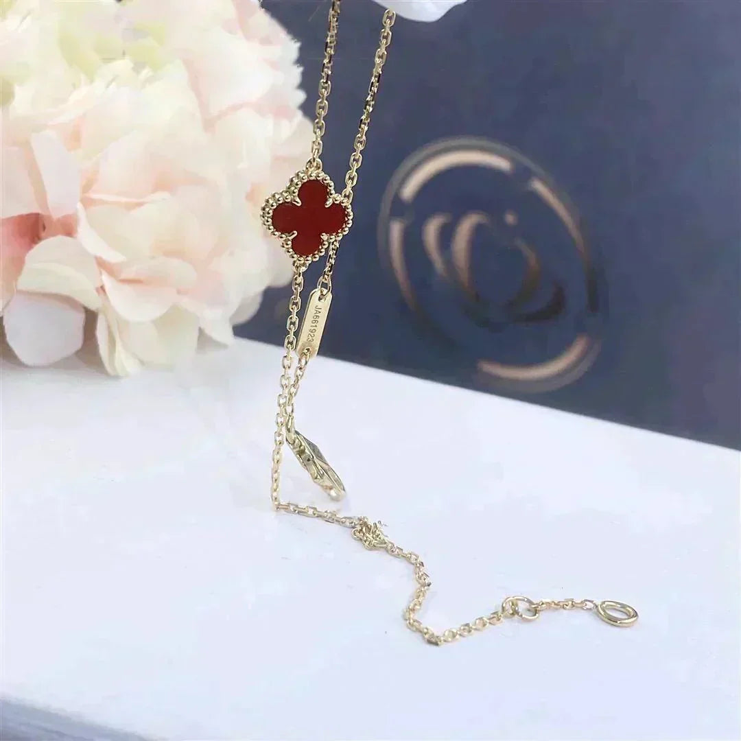 ⭐Miroze CLOVER  CARNELIAN SINGLE FLOWER BRACELET