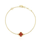 ⭐Miroze CLOVER  CARNELIAN SINGLE FLOWER BRACELET