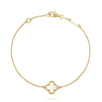 ⭐Miroze CLOVER WHITE MOP SINGLE FLOWER BRACELET