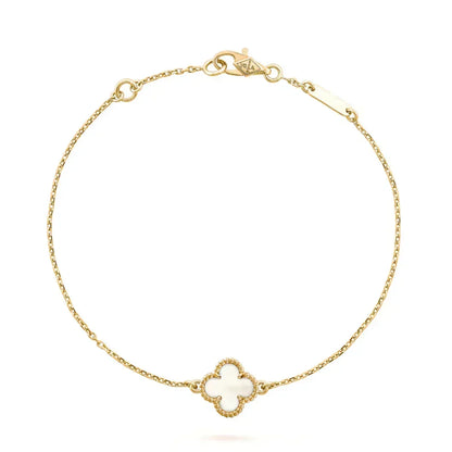[⭐Miroze]CLOVER WHITE MOP SINGLE FLOWER BRACELET