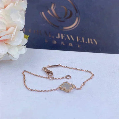[⭐Miroze]CLOVER WHITE MOP SINGLE FLOWER BRACELET