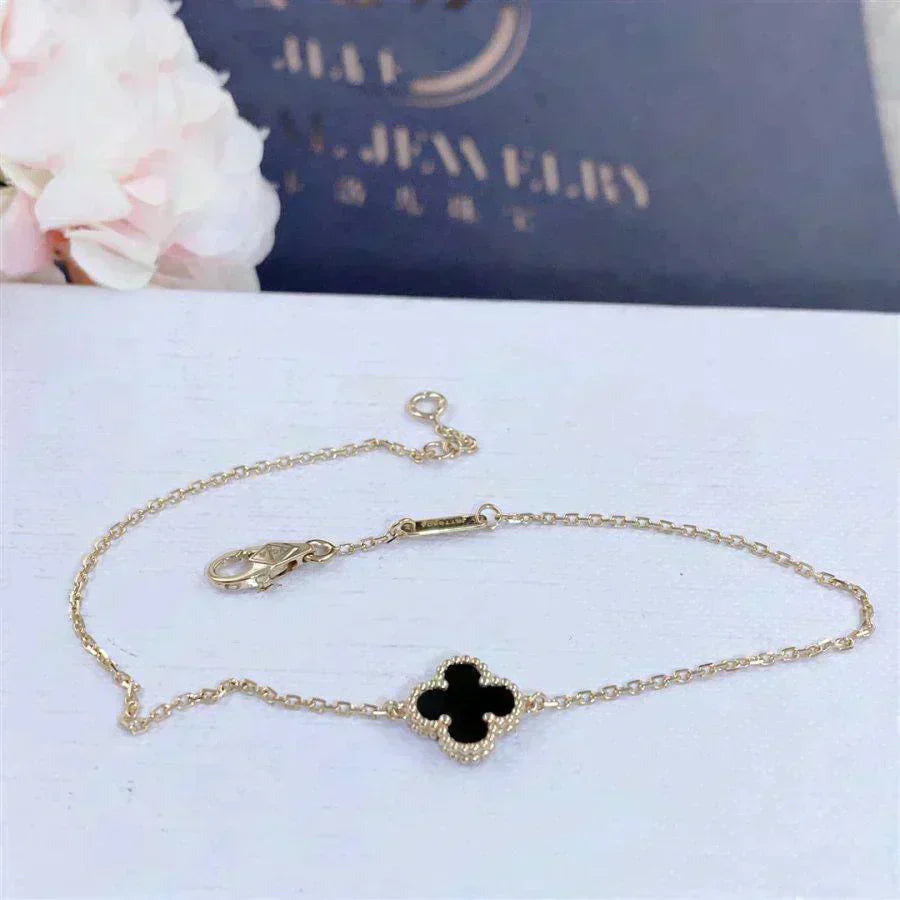 ⭐Miroze CLOVER ONYX SINGLE FLOWER BRACELET