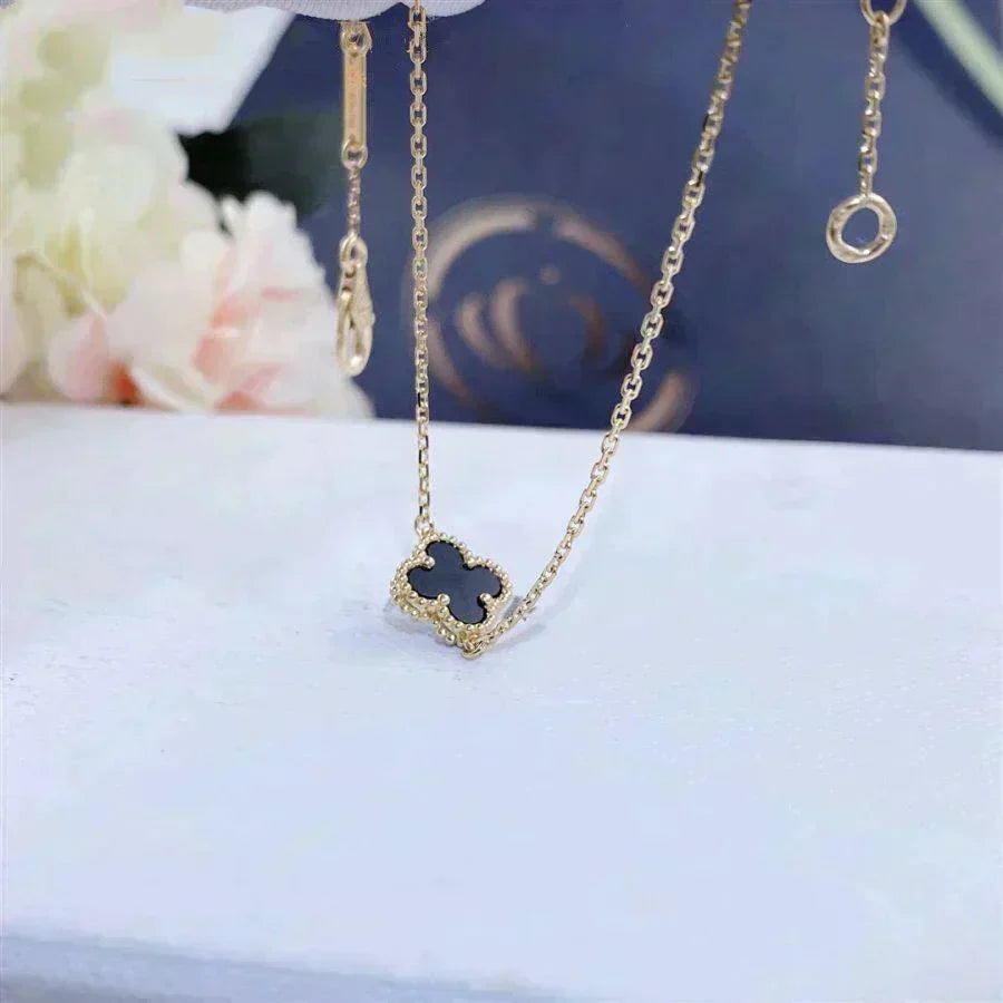 [⭐Miroze]CLOVER ONYX SINGLE FLOWER BRACELET