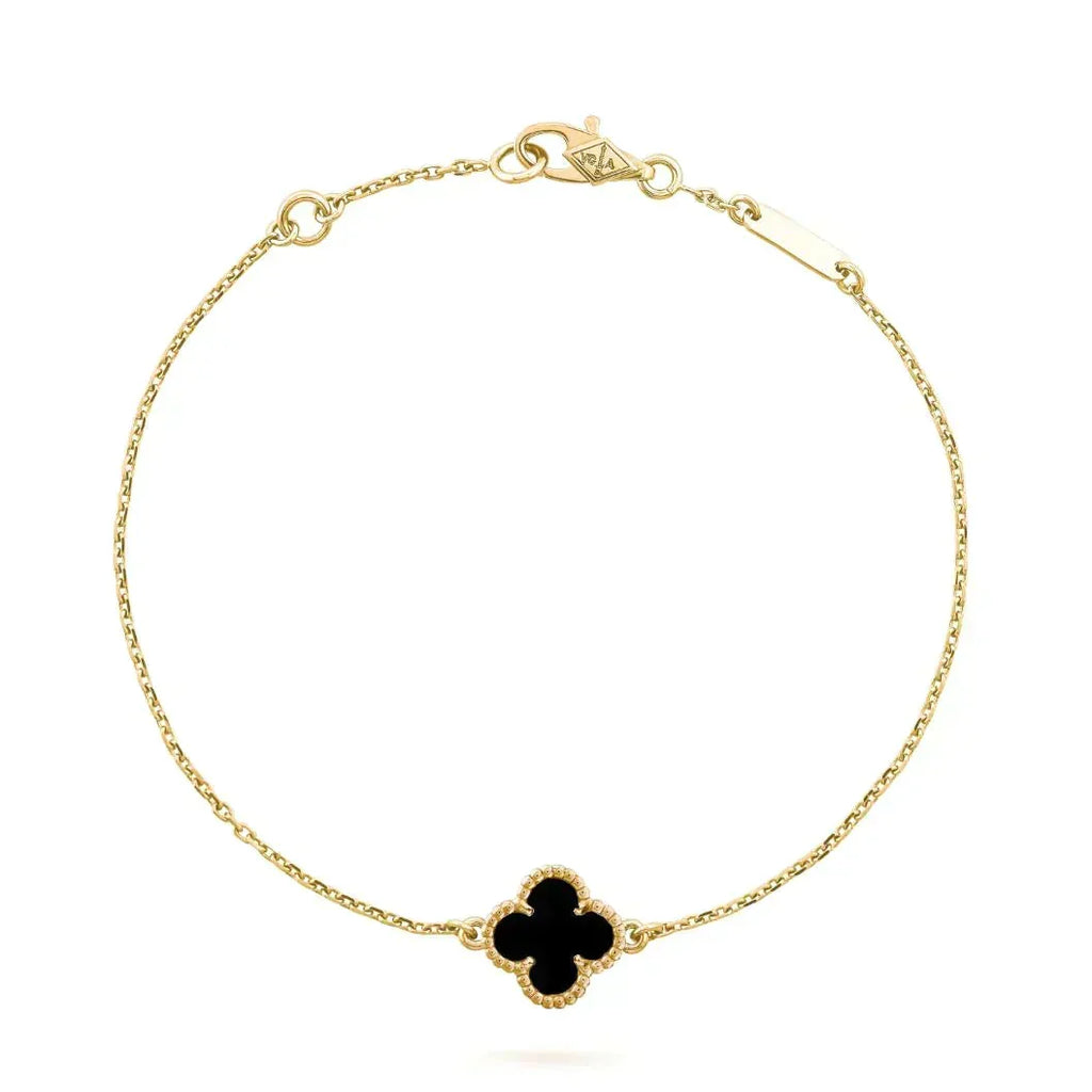 ⭐Miroze CLOVER ONYX SINGLE FLOWER BRACELET