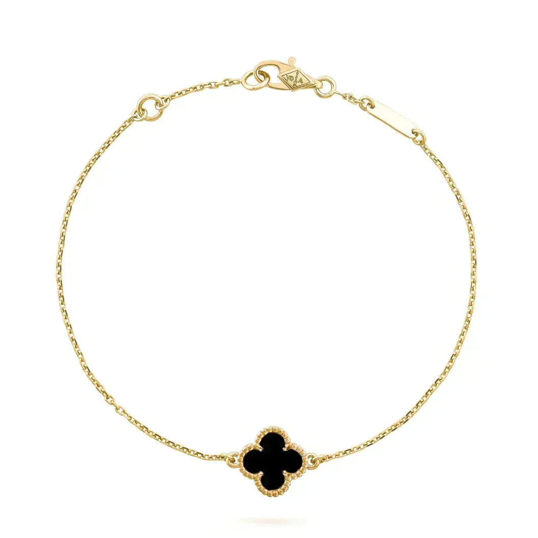 ⭐Miroze CLOVER ONYX SINGLE FLOWER BRACELET