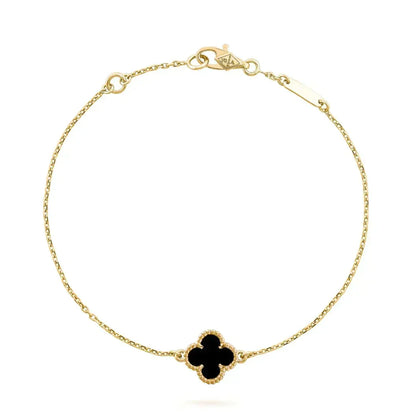 [⭐Miroze]CLOVER ONYX SINGLE FLOWER BRACELET