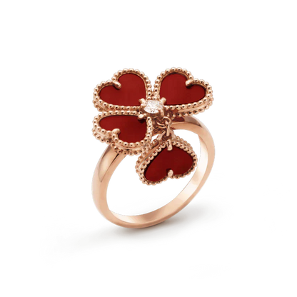 [⭐Miroze]SWEET CLOVER CARNELIAN RING