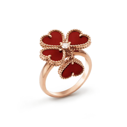 [⭐Miroze]SWEET CLOVER CARNELIAN RING