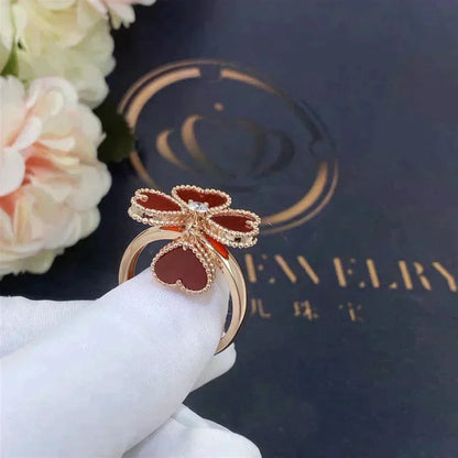 [⭐Miroze]SWEET CLOVER CARNELIAN RING