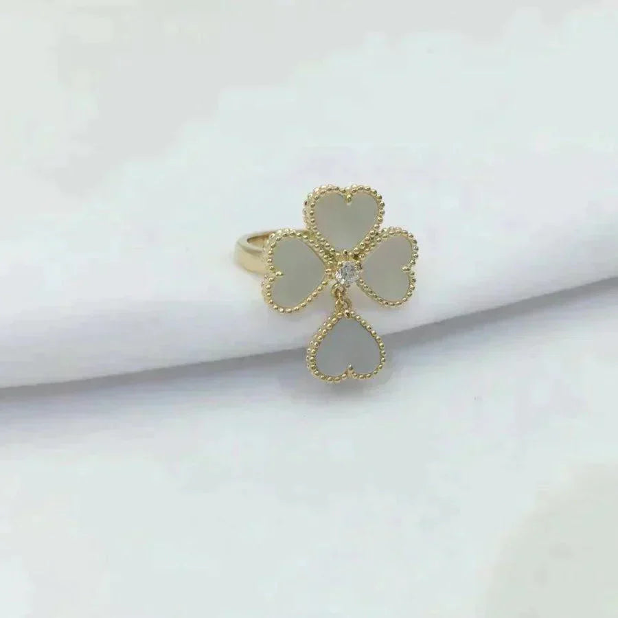⭐Miroze SWEET CLOVER WHITE MOP RING