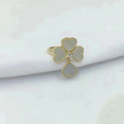 [⭐Miroze]SWEET CLOVER WHITE MOP RING