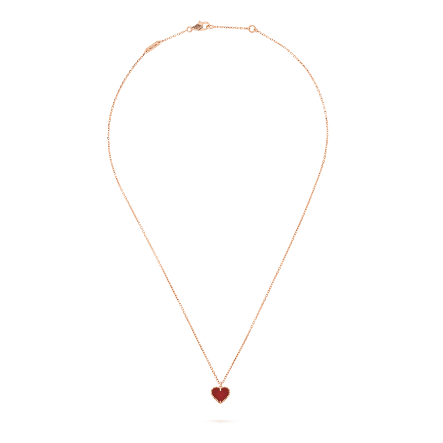 ⭐Miroze SWEET CLOVER CARNELIAN HEART NECKLACE