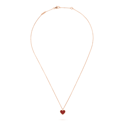 [⭐Miroze]SWEET CLOVER CARNELIAN HEART NECKLACE