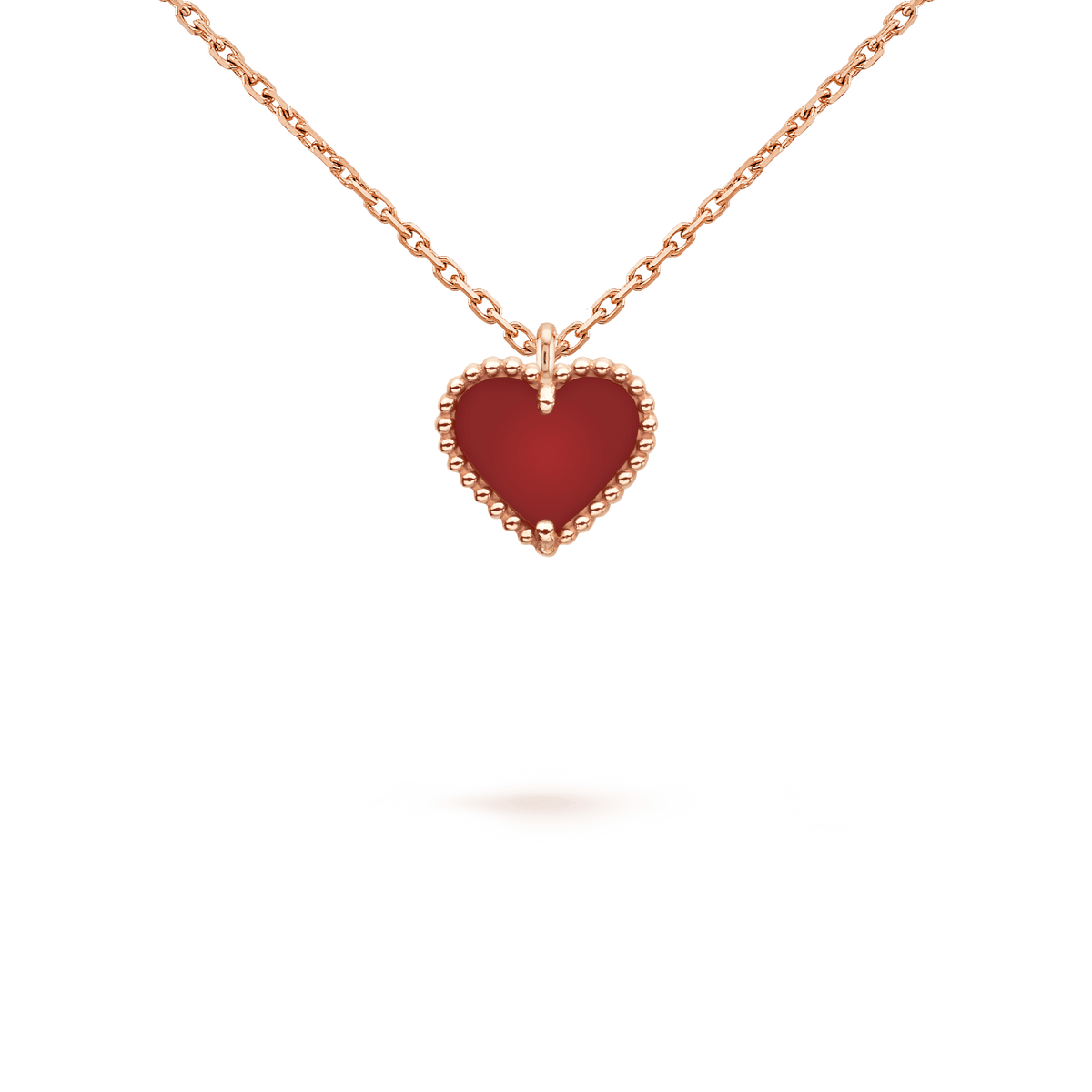 [⭐Miroze]SWEET CLOVER CARNELIAN HEART NECKLACE