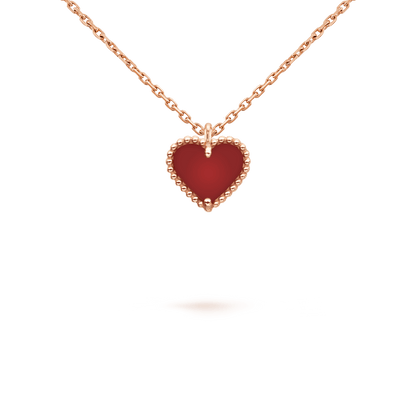 [⭐Miroze]SWEET CLOVER CARNELIAN HEART NECKLACE