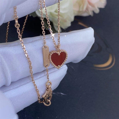 [⭐Miroze]SWEET CLOVER CARNELIAN HEART NECKLACE