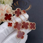⭐Miroze CLOVER EARRINGS CARNELIAN 4 MOTIFS PINK GOLD