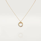 ⭐Miroze TRINITY NECKLACE SILVER GOLD PINK GOLD DIAMONDS