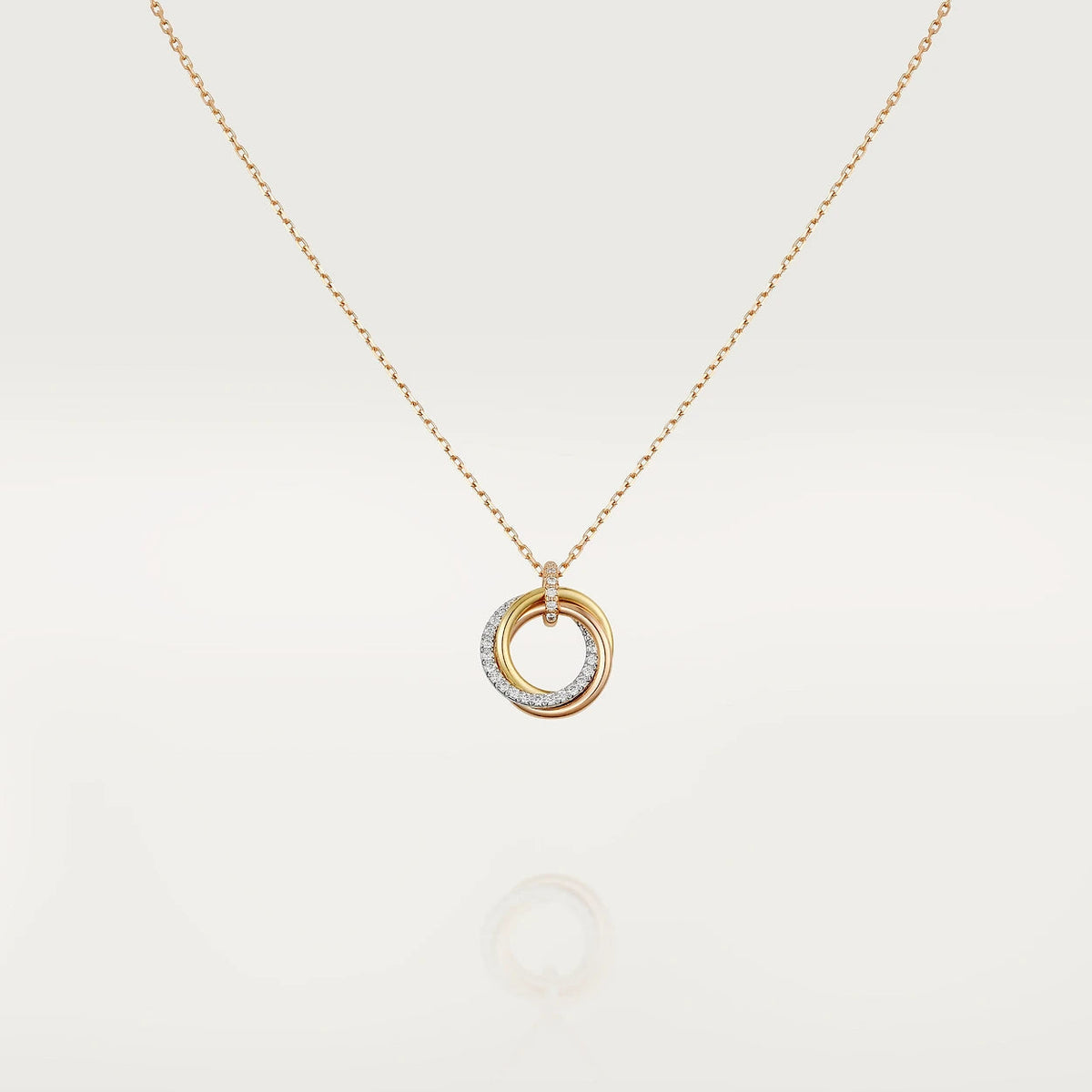 ⭐Miroze TRINITY NECKLACE SILVER GOLD PINK GOLD DIAMONDS