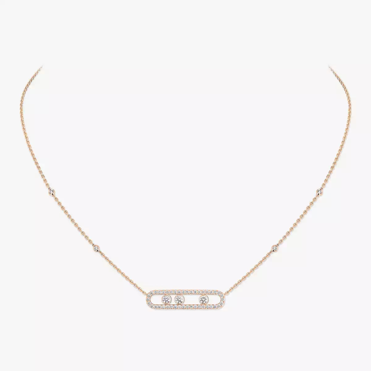 [[⭐Miroze] ]  Move Pave_ Rose Gold Diamond Necklace