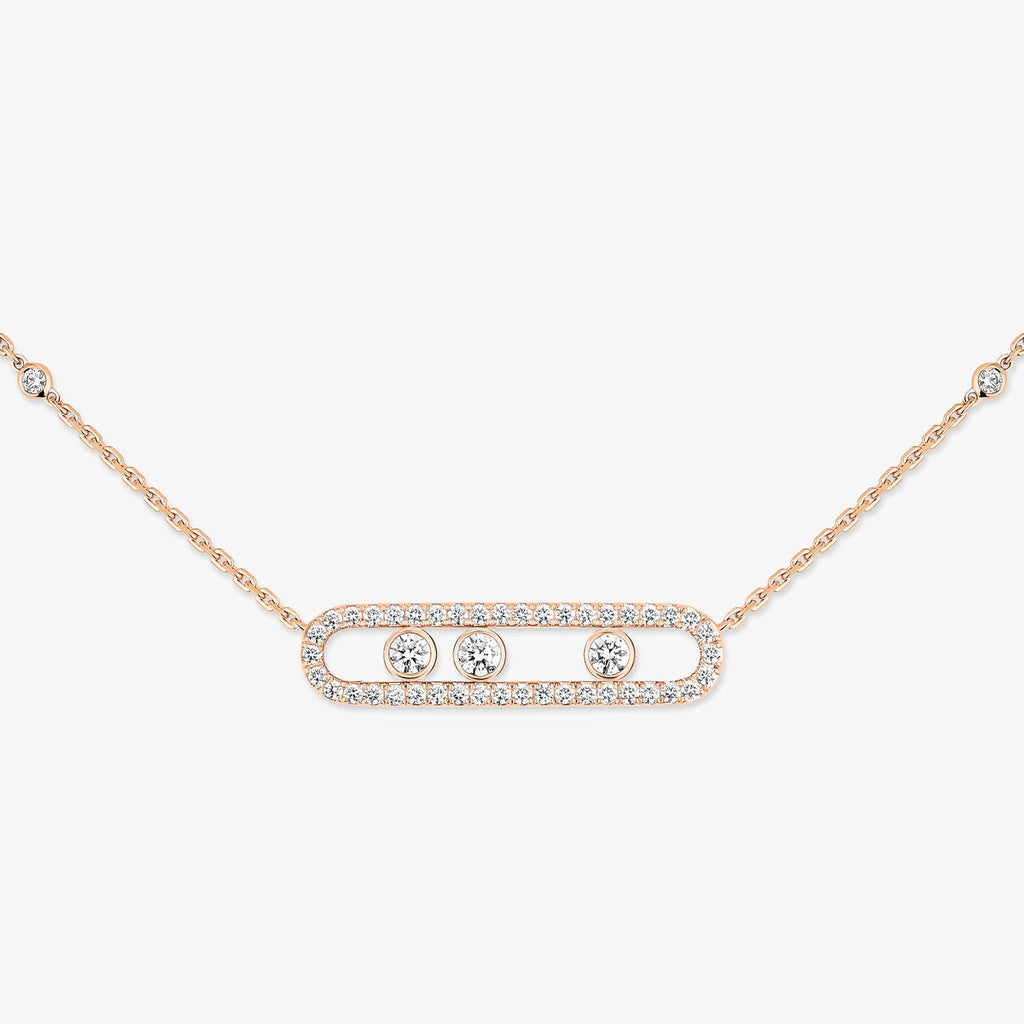 [[⭐Miroze] ]  Move Pave_ Rose Gold Diamond Necklace
