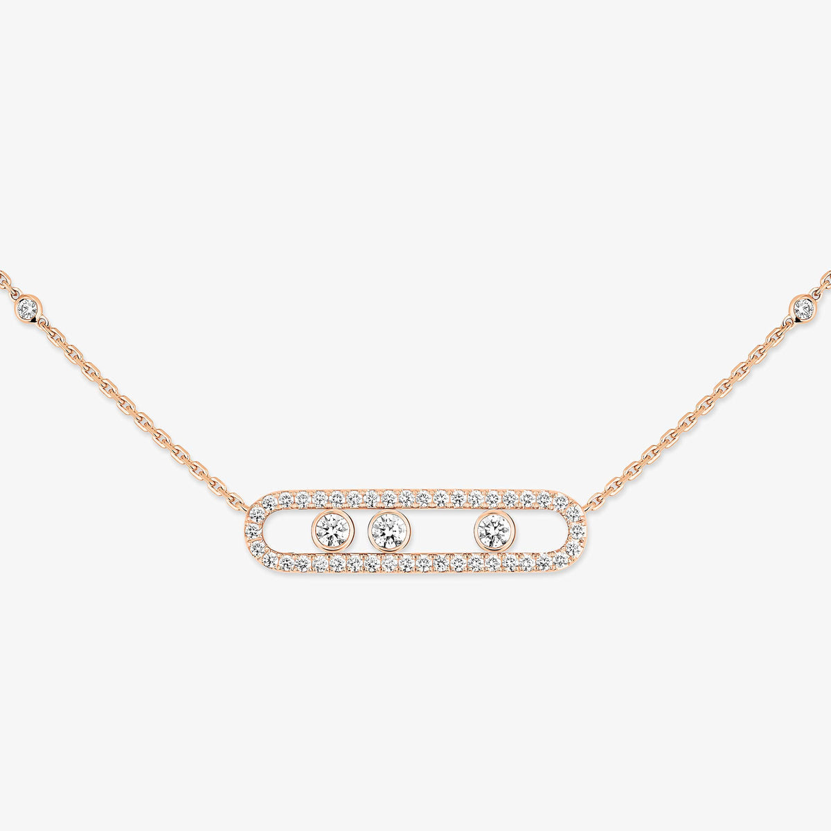 [[⭐Miroze] ]  Move Pave_ Rose Gold Diamond Necklace