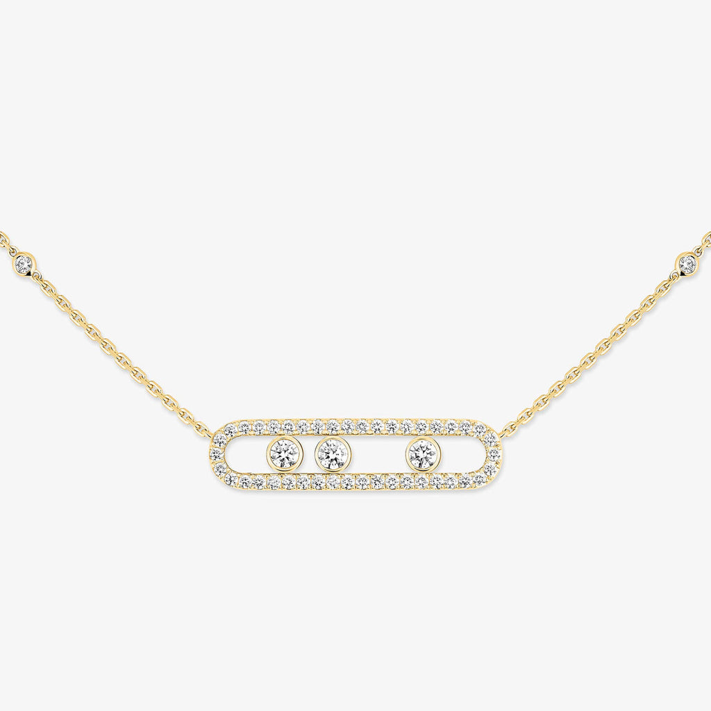 [[⭐Miroze] ]  Move Pave_ Rose Gold Diamond Necklace