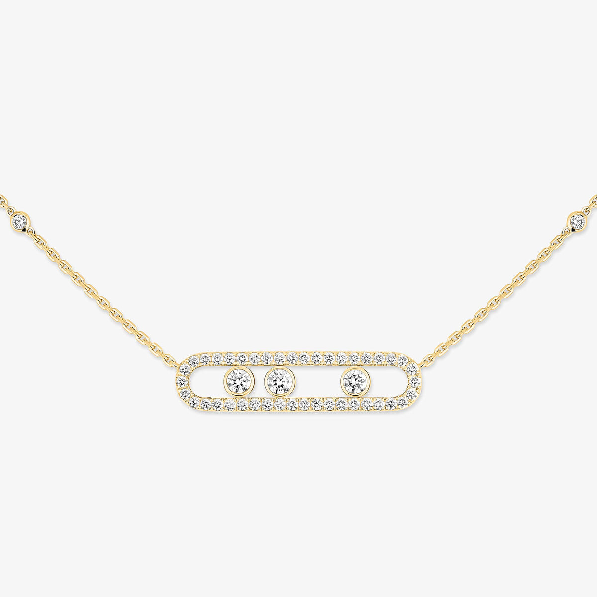 [[⭐Miroze] ]  Move Pave_ Rose Gold Diamond Necklace
