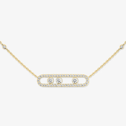 [[⭐Miroze] ]  Move Pave_ Rose Gold Diamond Necklace