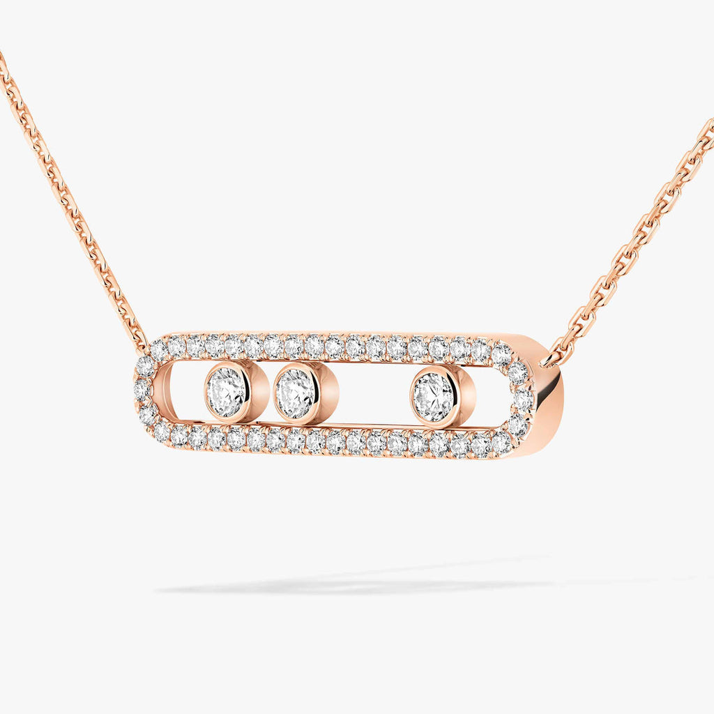 [[⭐Miroze] ]  Move Pave_ Rose Gold Diamond Necklace