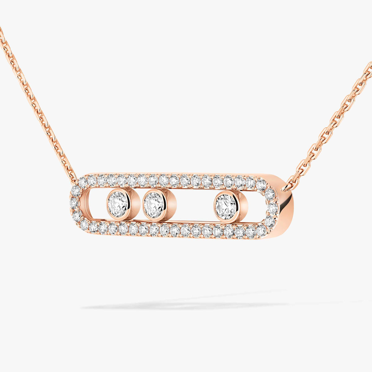 [[⭐Miroze] ]  Move Pave_ Rose Gold Diamond Necklace