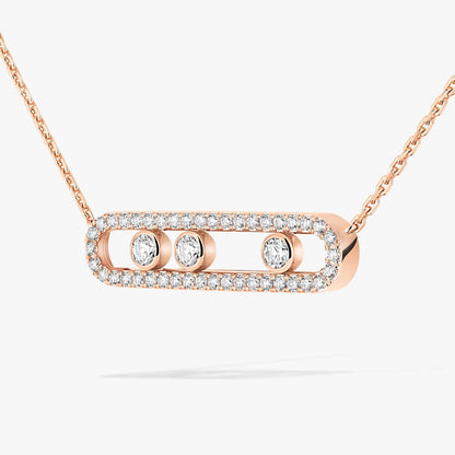 [[⭐Miroze] ]  Move Pave_ Rose Gold Diamond Necklace