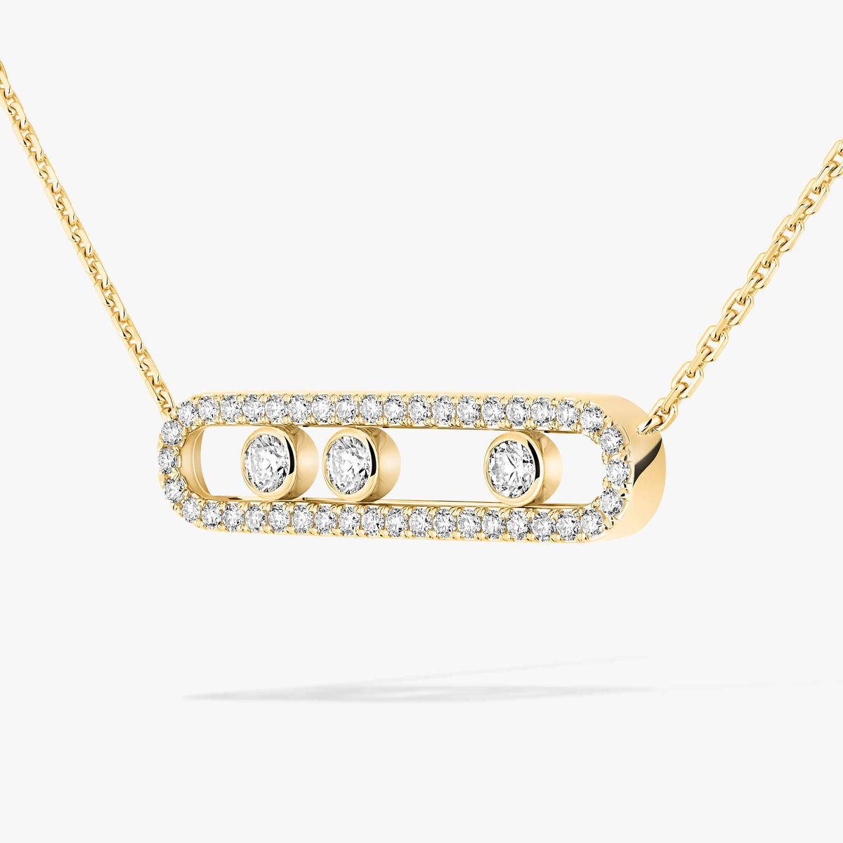 [[⭐Miroze] ]  Move Pave_ Rose Gold Diamond Necklace