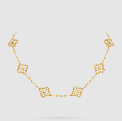 [[⭐Miroze] ]CLOVER 10 MOTIFS FULL DIAMOND NECKLACE