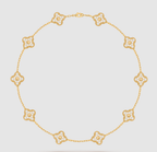 [⭐Miroze ]CLOVER 10 MOTIFS FULL DIAMOND NECKLACE