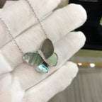 ⭐Miroze LARGE BUTTERFLY SILVER PENDANT DIAMOND NECKLACE