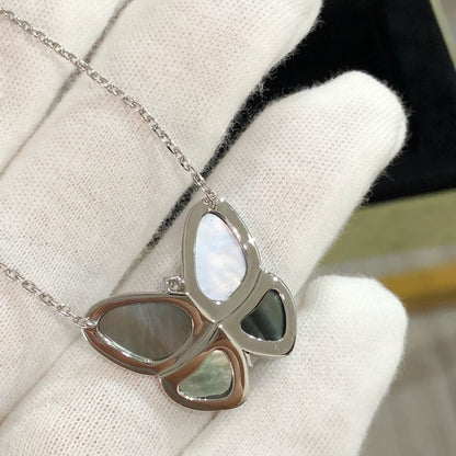 [⭐Miroze]LARGE BUTTERFLY SILVER PENDANT DIAMOND NECKLACE