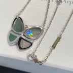 ⭐Miroze LARGE BUTTERFLY SILVER PENDANT DIAMOND NECKLACE