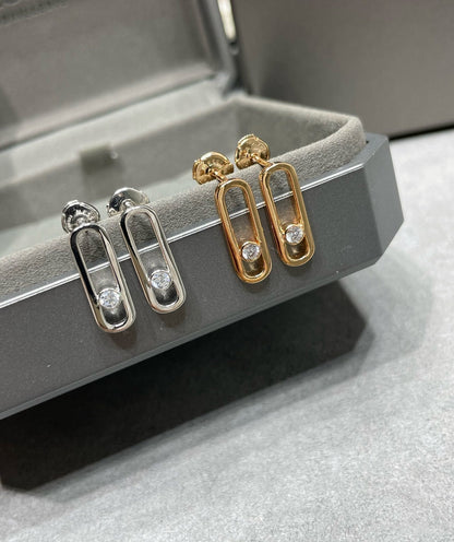 [⭐Miroze]MOVE UNO SMALL 1 DIAMOND EARRINGS