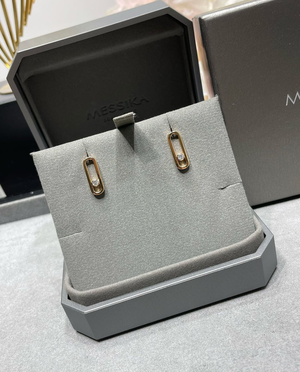 [⭐Miroze]MOVE UNO SMALL 1 DIAMOND EARRINGS