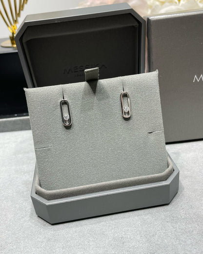 [⭐Miroze]MOVE UNO SMALL 1 DIAMOND EARRINGS
